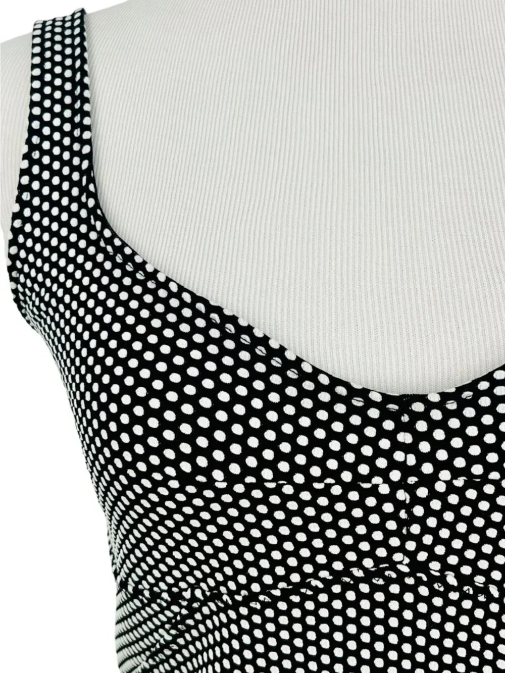 Free People Black White Polka Dot Bodycon Mini Dress L | Indie Sleaze Y2K Baddie